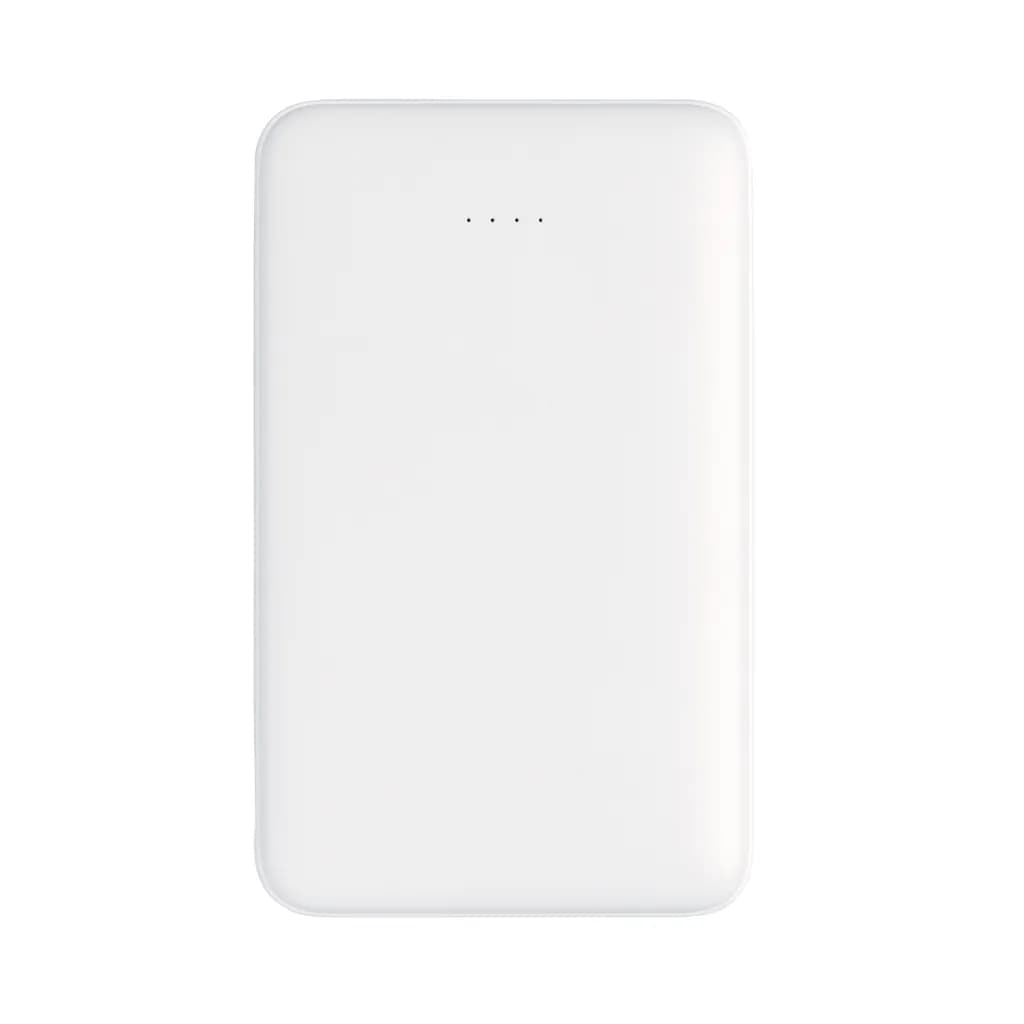 5.000 mAh Powerbank mit integriertem Kabel - weiß