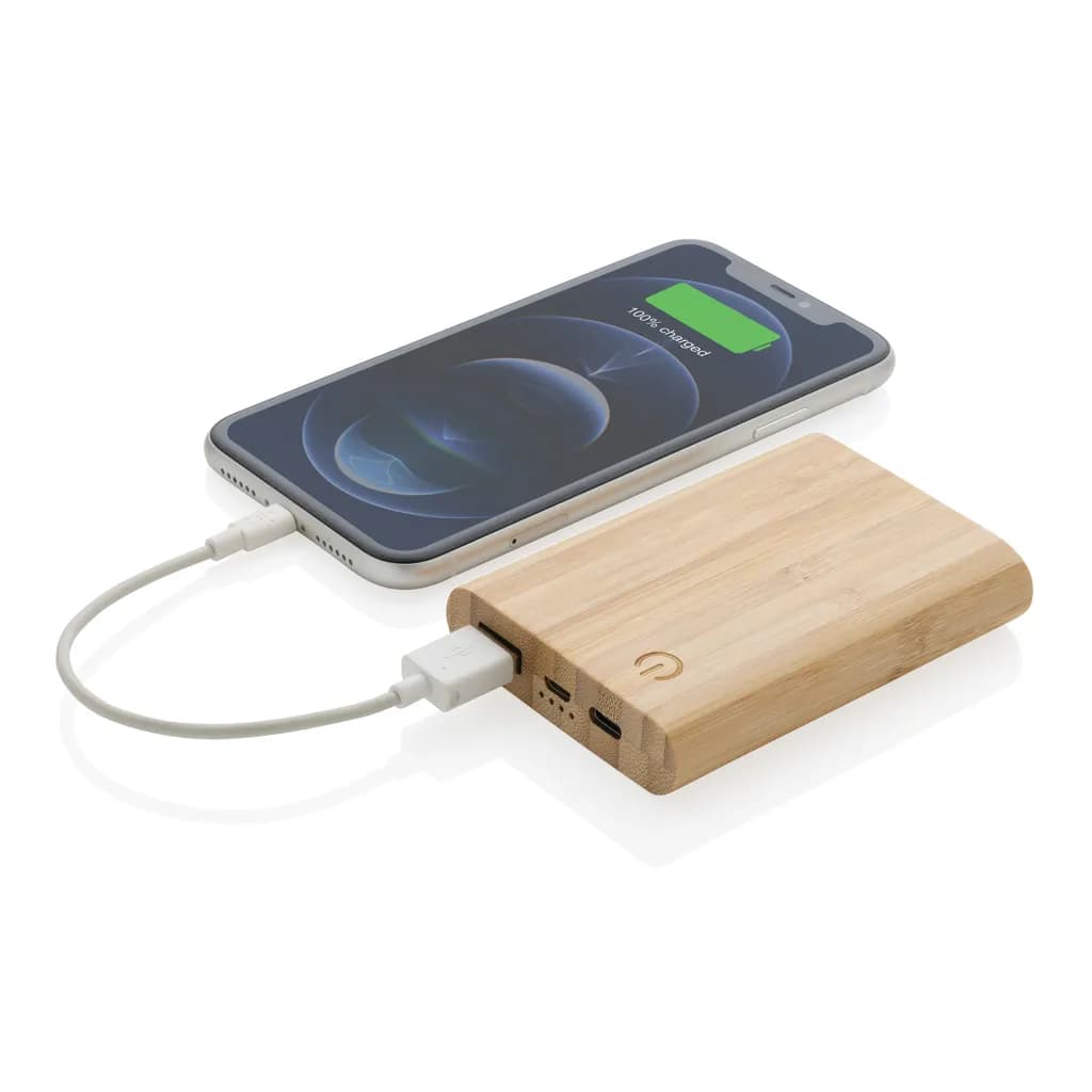5.000mAh Bambus-Powerbank - braun