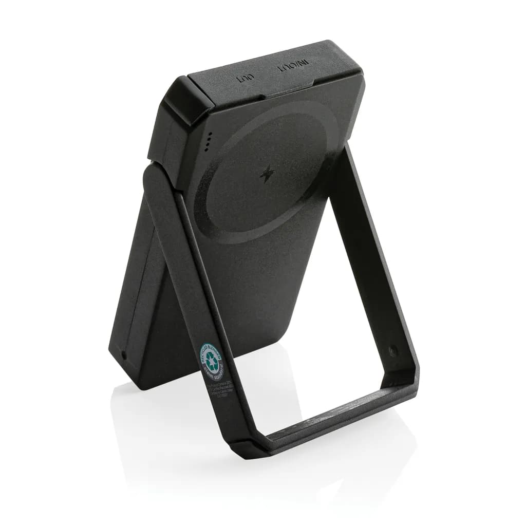 Skywave 5000mah Solar Powerbank, 10W Wireless aus rPlastik - schwarz