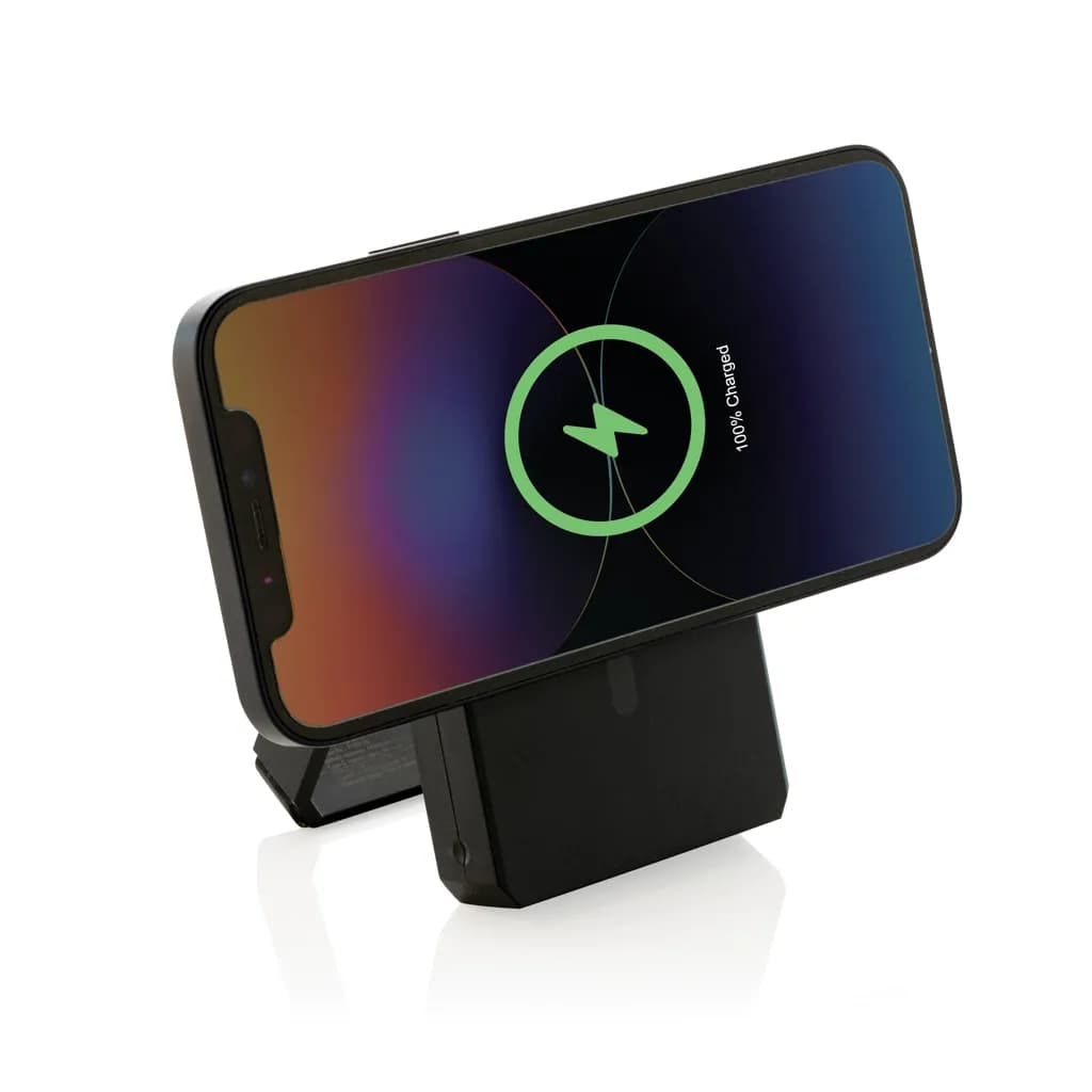 Skywave 5000mah Solar Powerbank, 10W Wireless aus rPlastik - schwarz