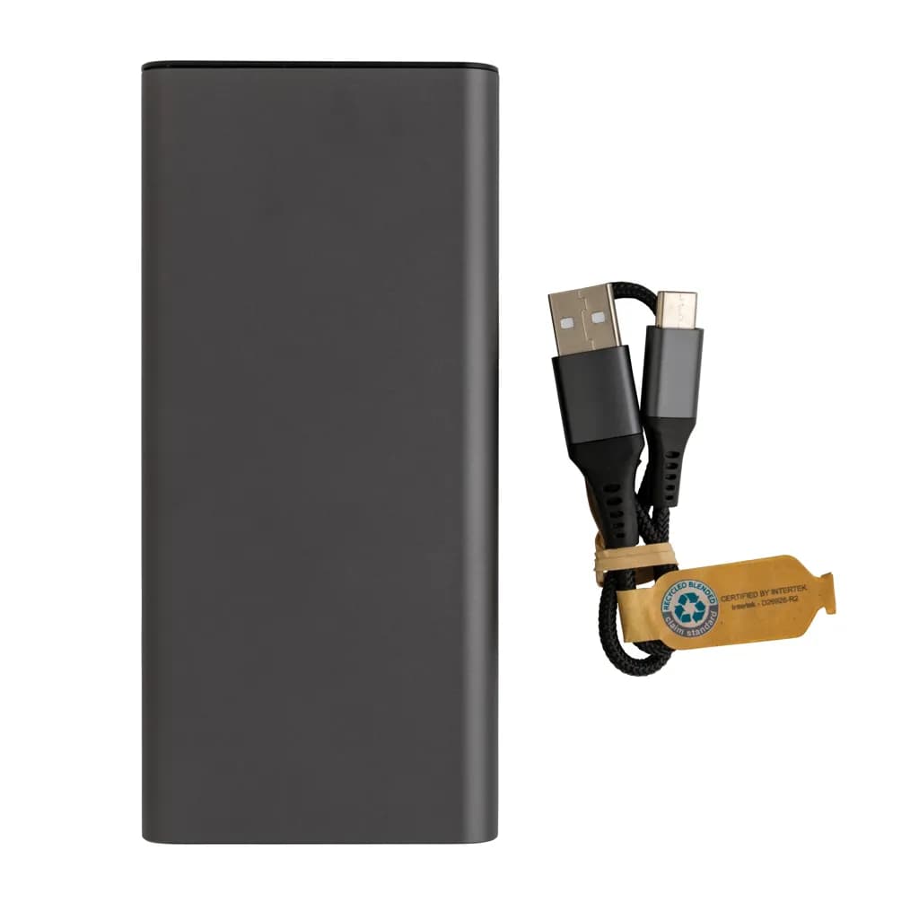 Terra 20.000mAh 20W Powerbank aus RCS recyceltem Aluminium - grau