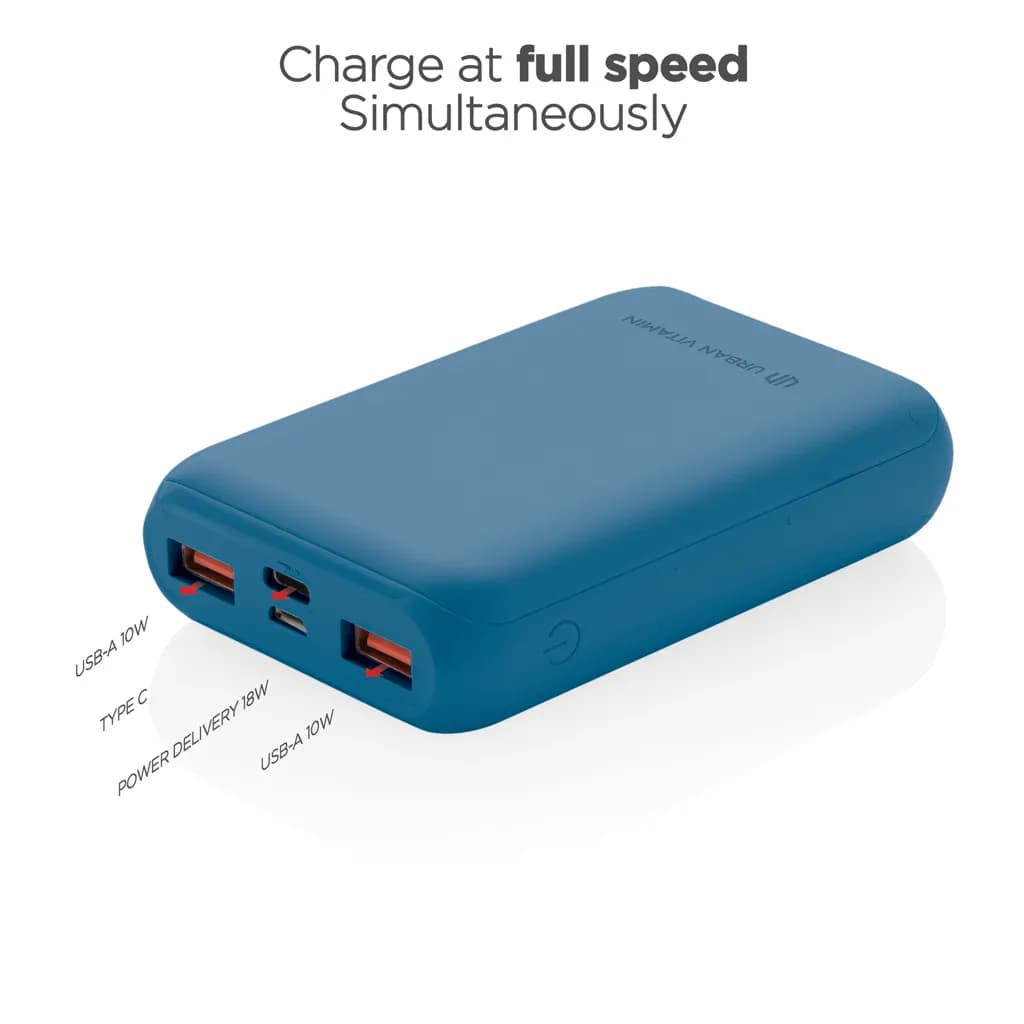 Urban Vitamin Alameda 10.000mAh 18W PD Powerbank - blau