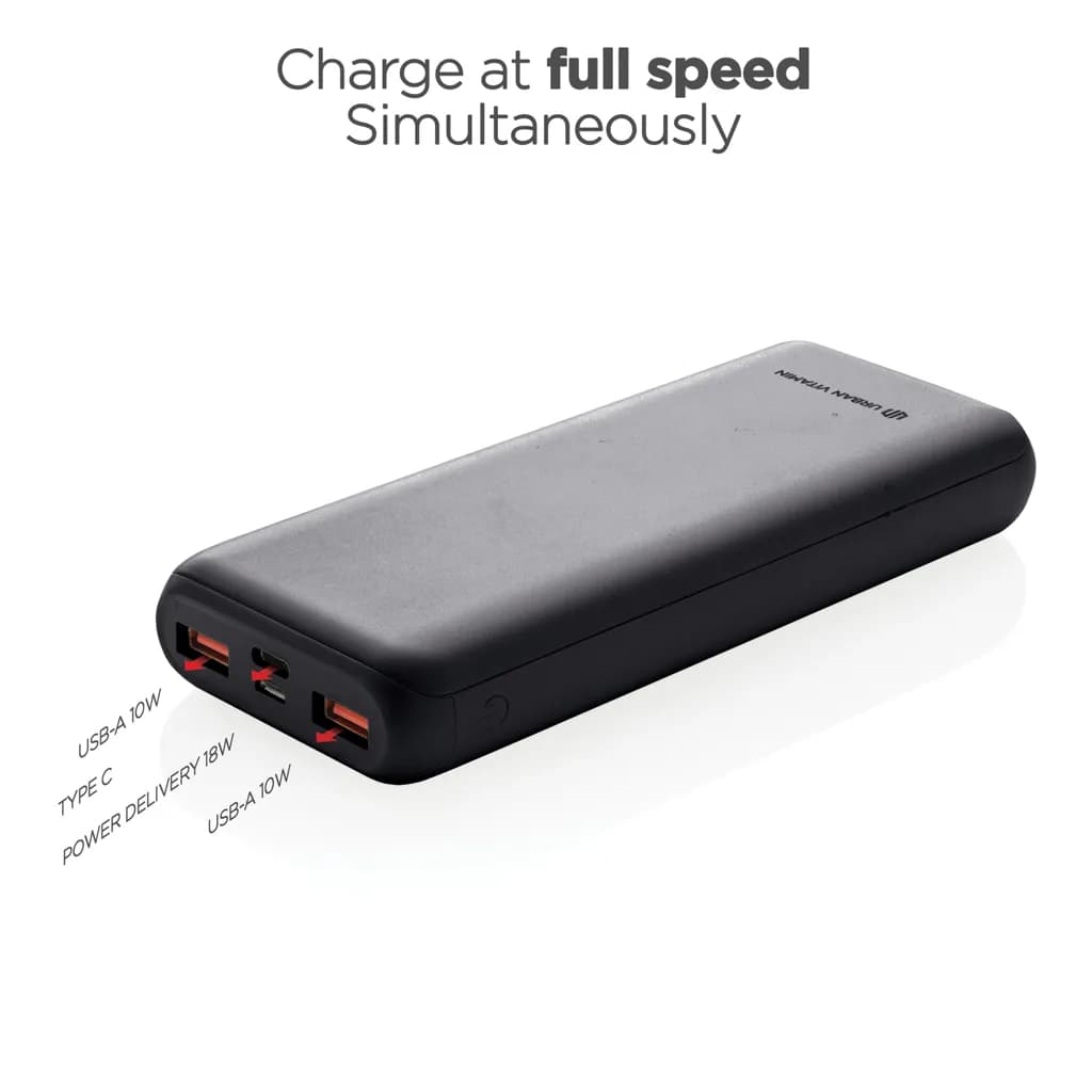 Urban Vitamin Pasadena 20.000mAh 18W PD Powerbank - schwarz