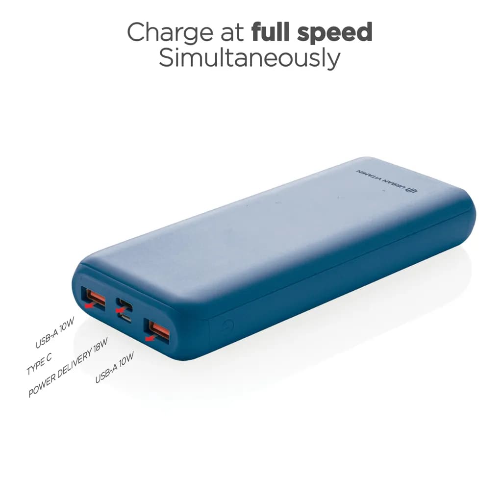 Urban Vitamin Pasadena 20.000mAh 18W PD Powerbank - blau