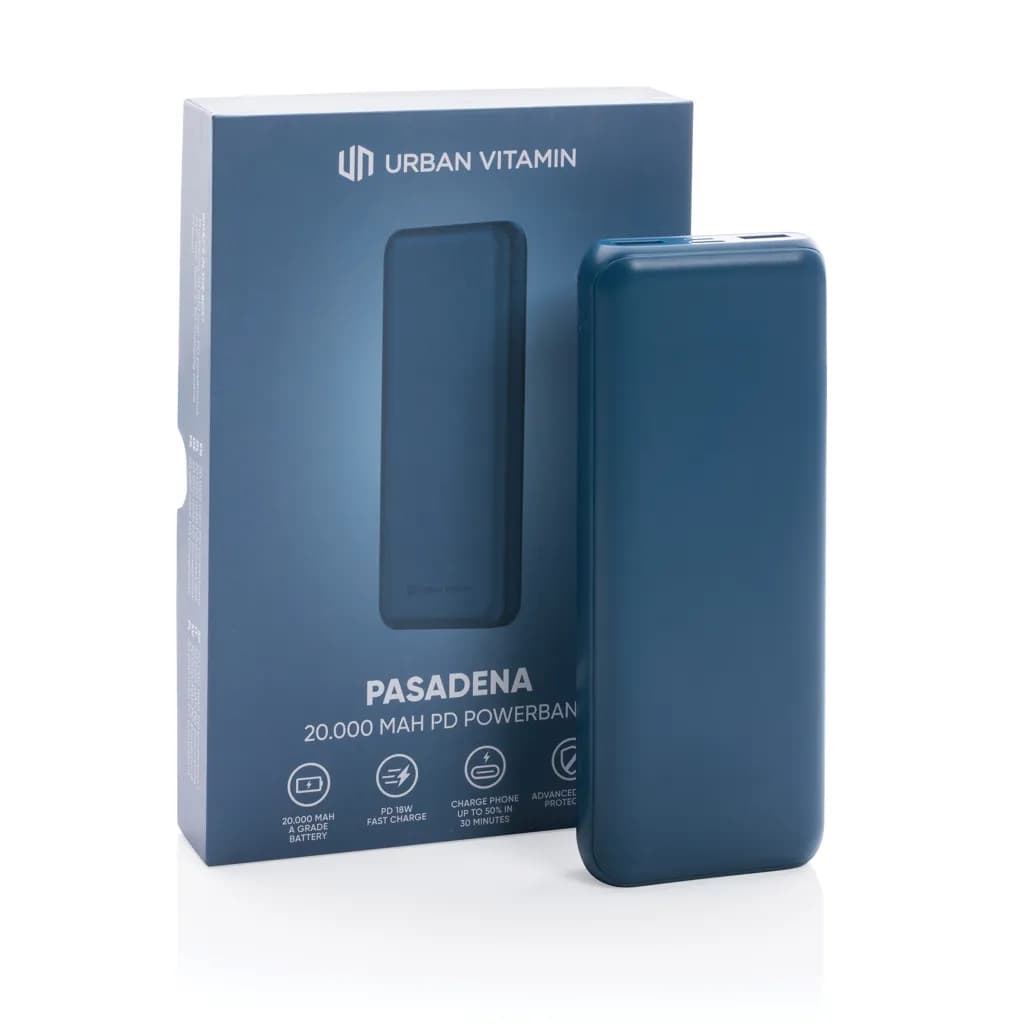 Urban Vitamin Pasadena 20.000mAh 18W PD Powerbank - blau