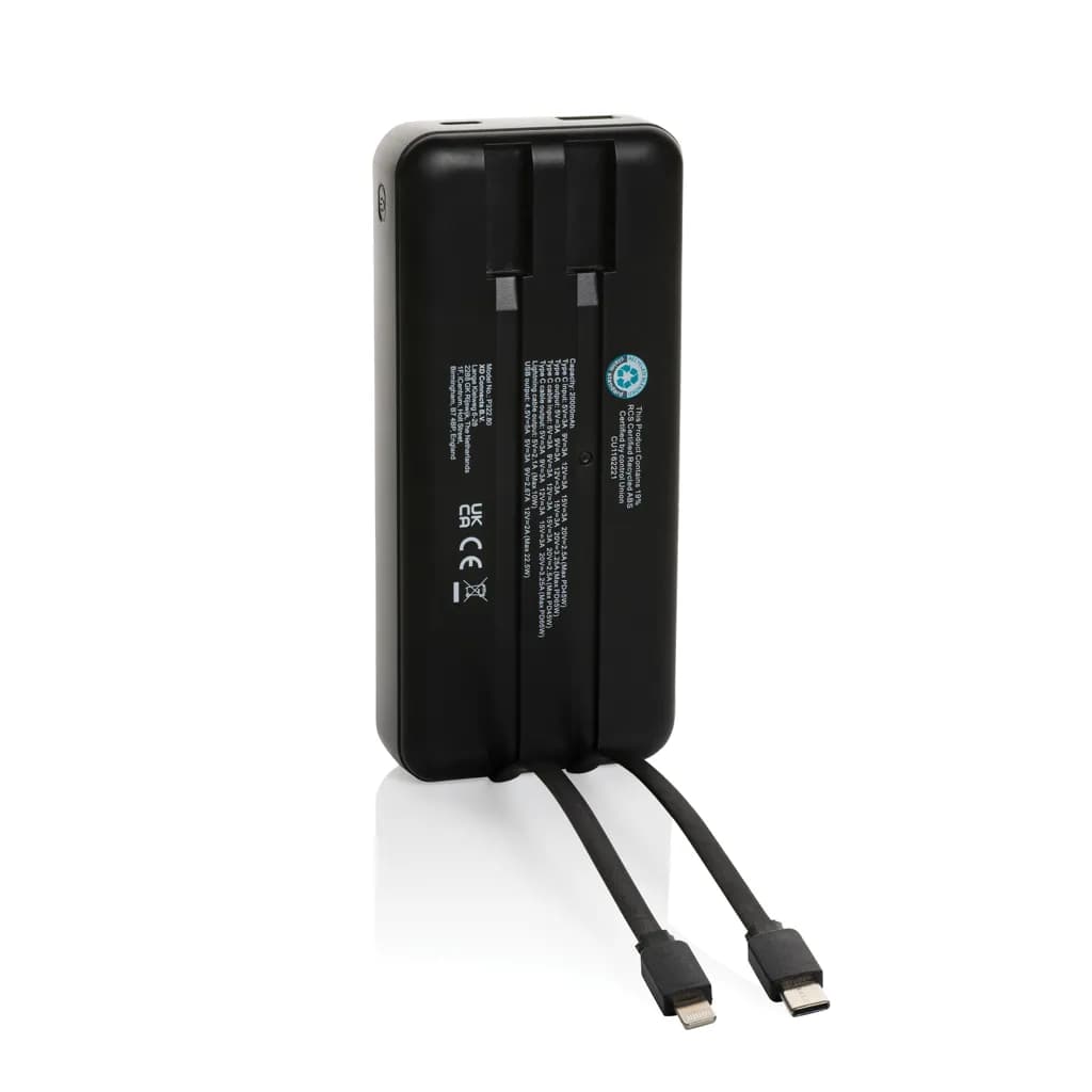 Gridley 20.000mAh 65W Laptop Powerbank aus RCS rPlastik - schwarz