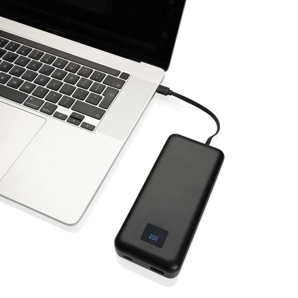 Gridley 20.000mAh 65W Laptop Powerbank aus RCS rPlastik - schwarz
