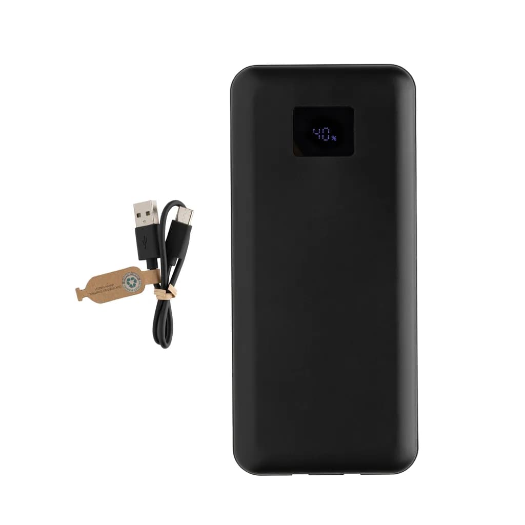 Gridley 20.000mAh 65W Laptop Powerbank aus RCS rPlastik - schwarz