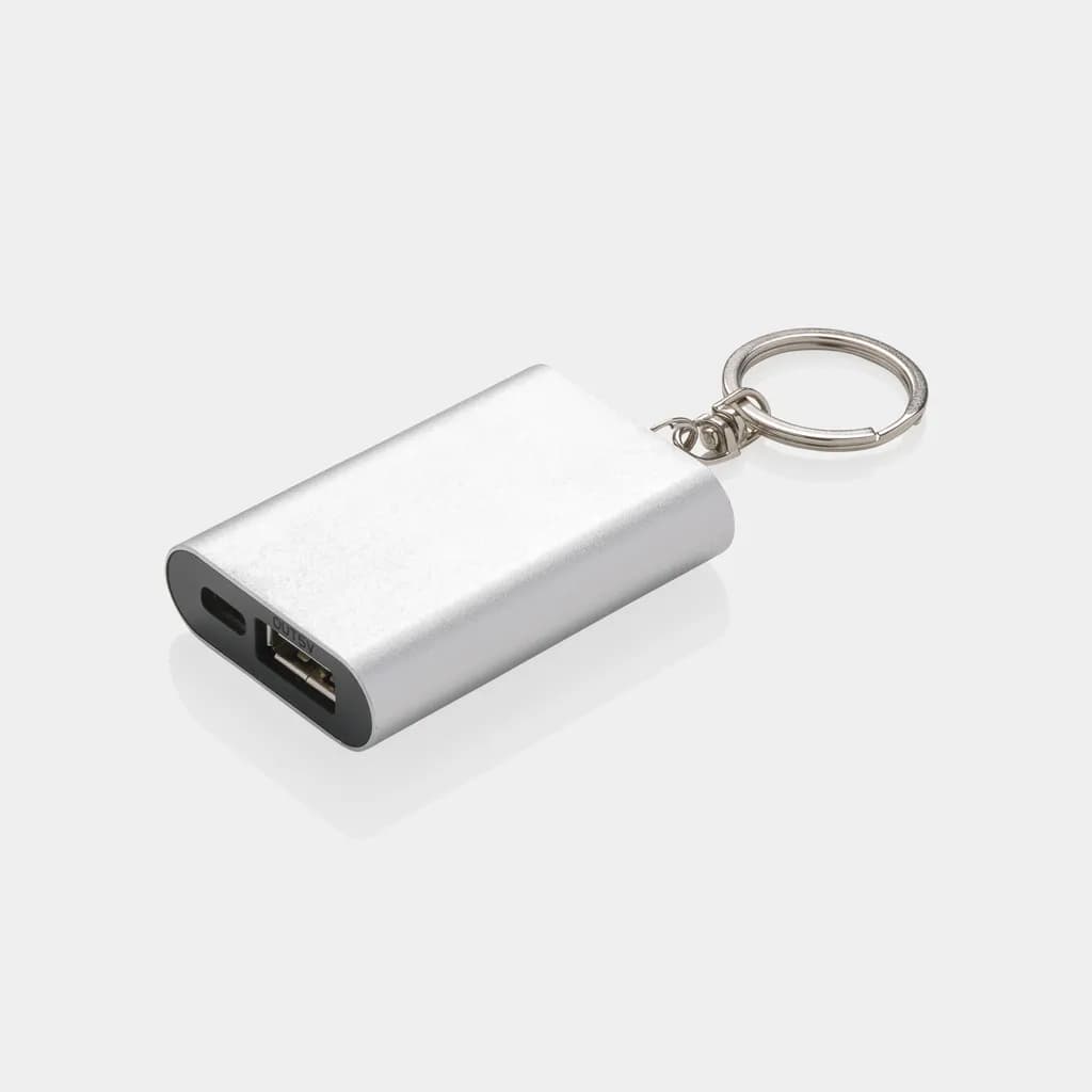 1.000 mAh Schlüsselanhänger Powerbank - silber