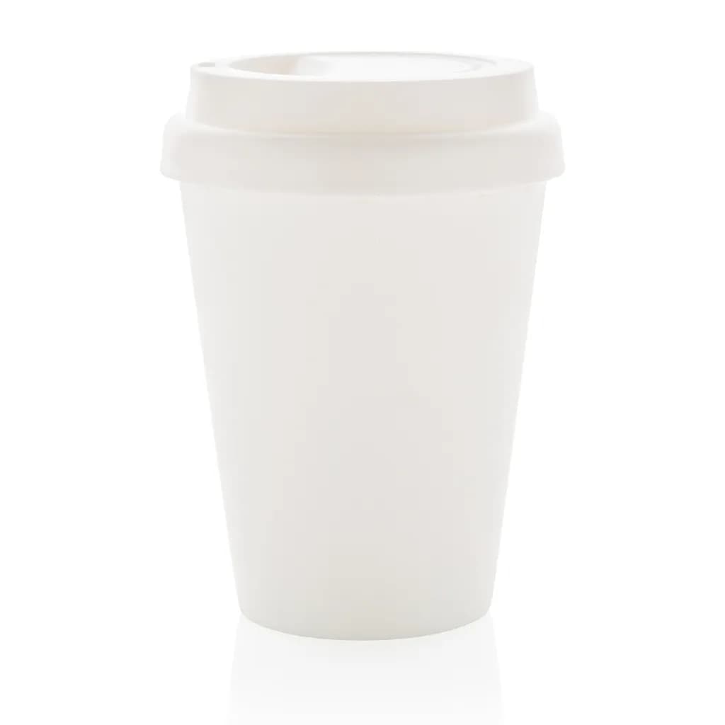 Wiederverwendbarer doppelwandiger Kaffeebecher 300ml - weiß