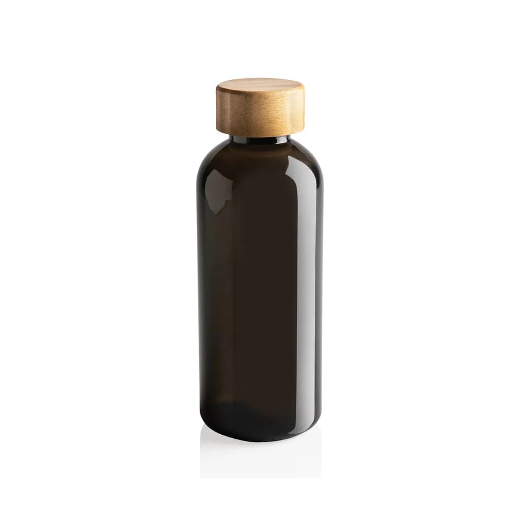 RCS rPET Flasche mit Bambus-Deckel - schwarz