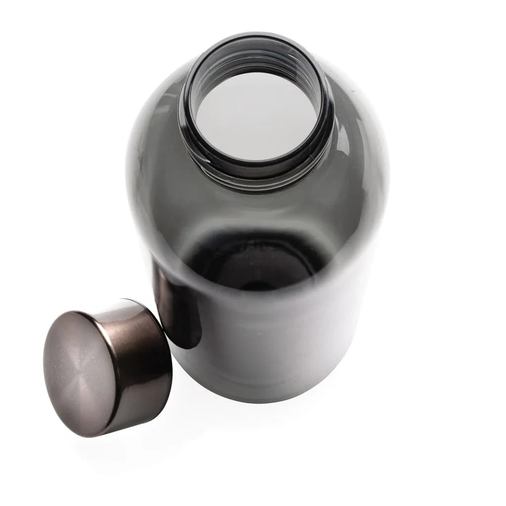 Auslaufsichere Trinkflasche mit Metalldeckel - schwarz