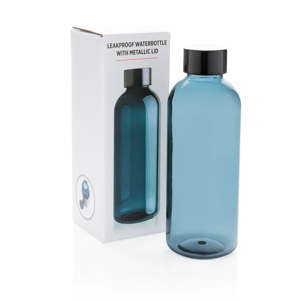 Auslaufsichere Trinkflasche mit Metalldeckel - blau