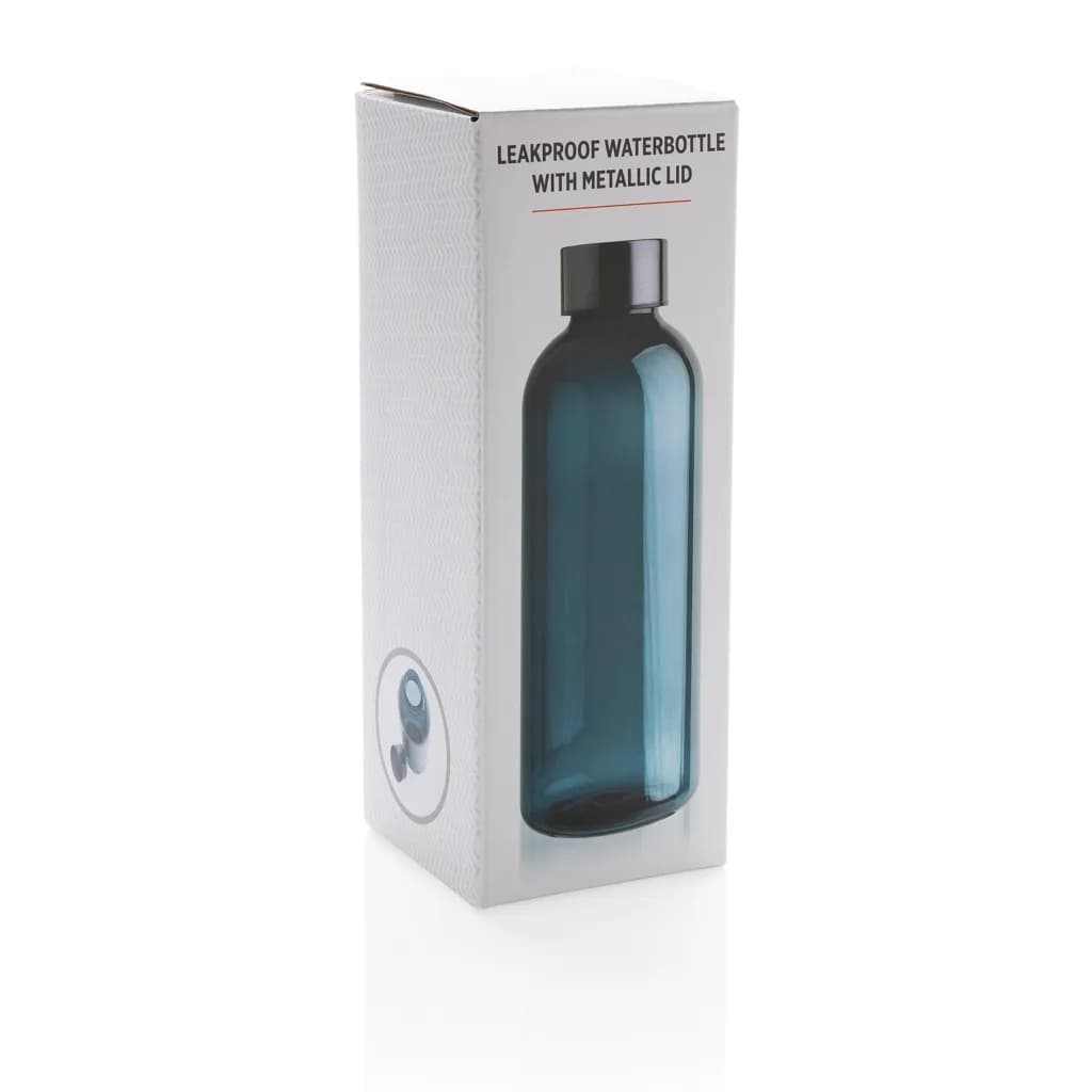Auslaufsichere Trinkflasche mit Metalldeckel - blau