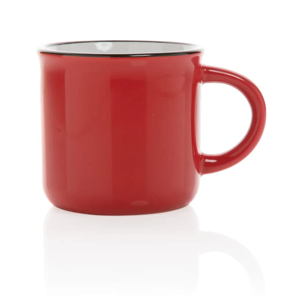 Vintage Keramiktasse, 280ml - rot