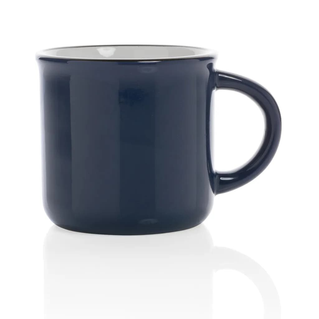 Vintage Keramiktasse, 280ml - navy blau