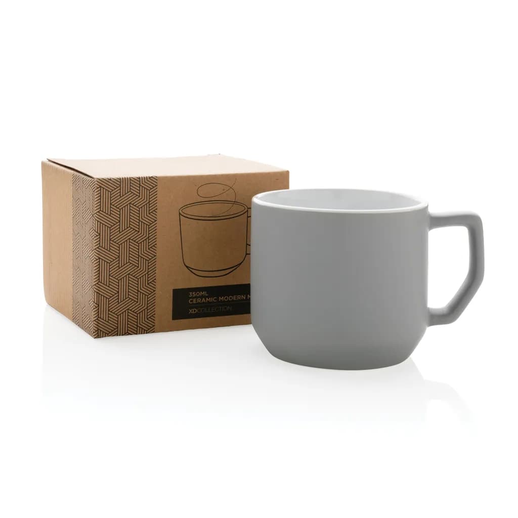 Moderne Keramiktasse, 350ml - grau
