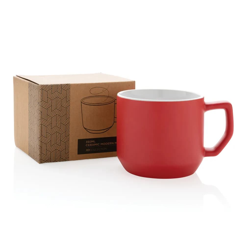 Moderne Keramiktasse, 350ml - rot