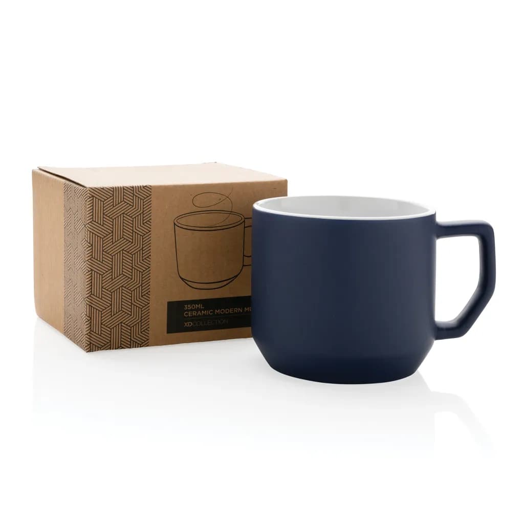 Moderne Keramiktasse, 350ml - navy blau