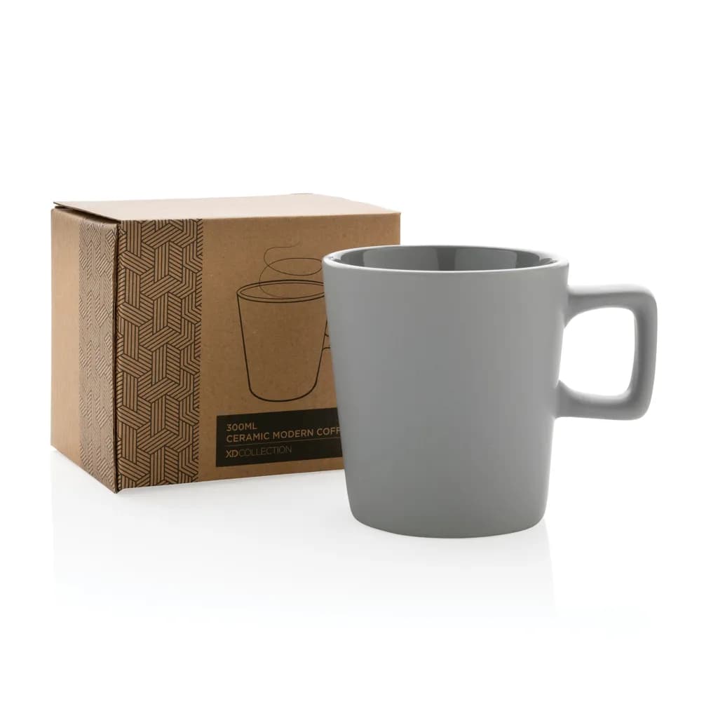 Moderne Keramik Kaffeetasse, 300ml - grau