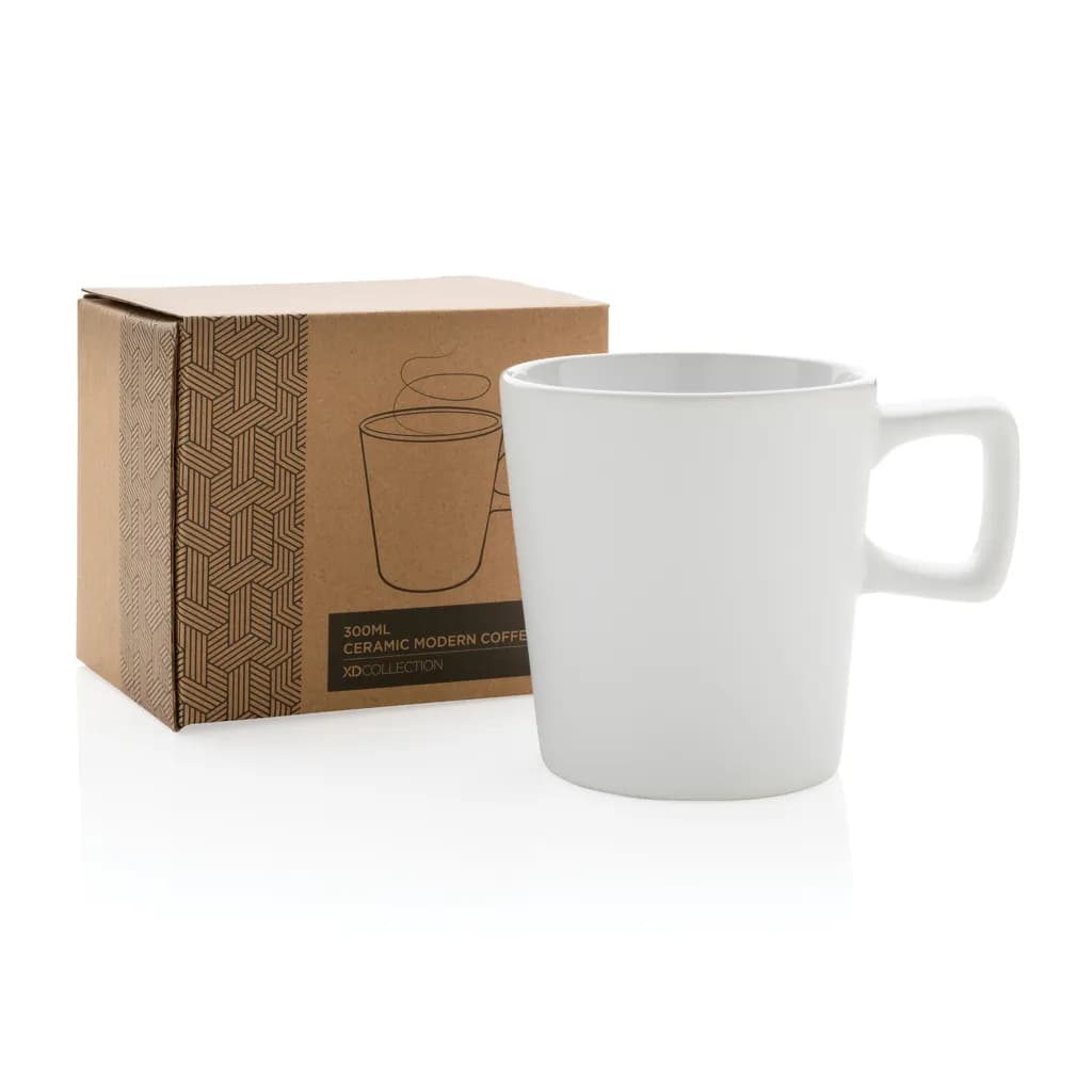 Moderne Keramik Kaffeetasse, 300ml - weiß