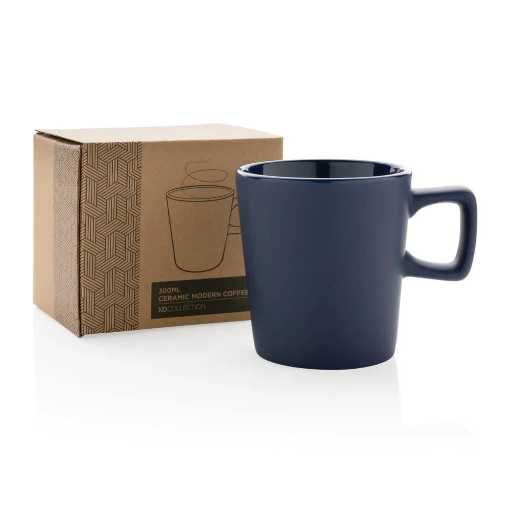 Moderne Keramik Kaffeetasse, 300ml - navy blau