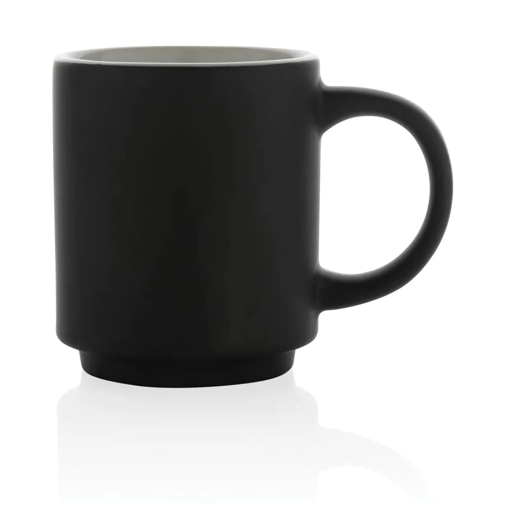 Stapelbare Keramiktasse, 180ml - schwarz