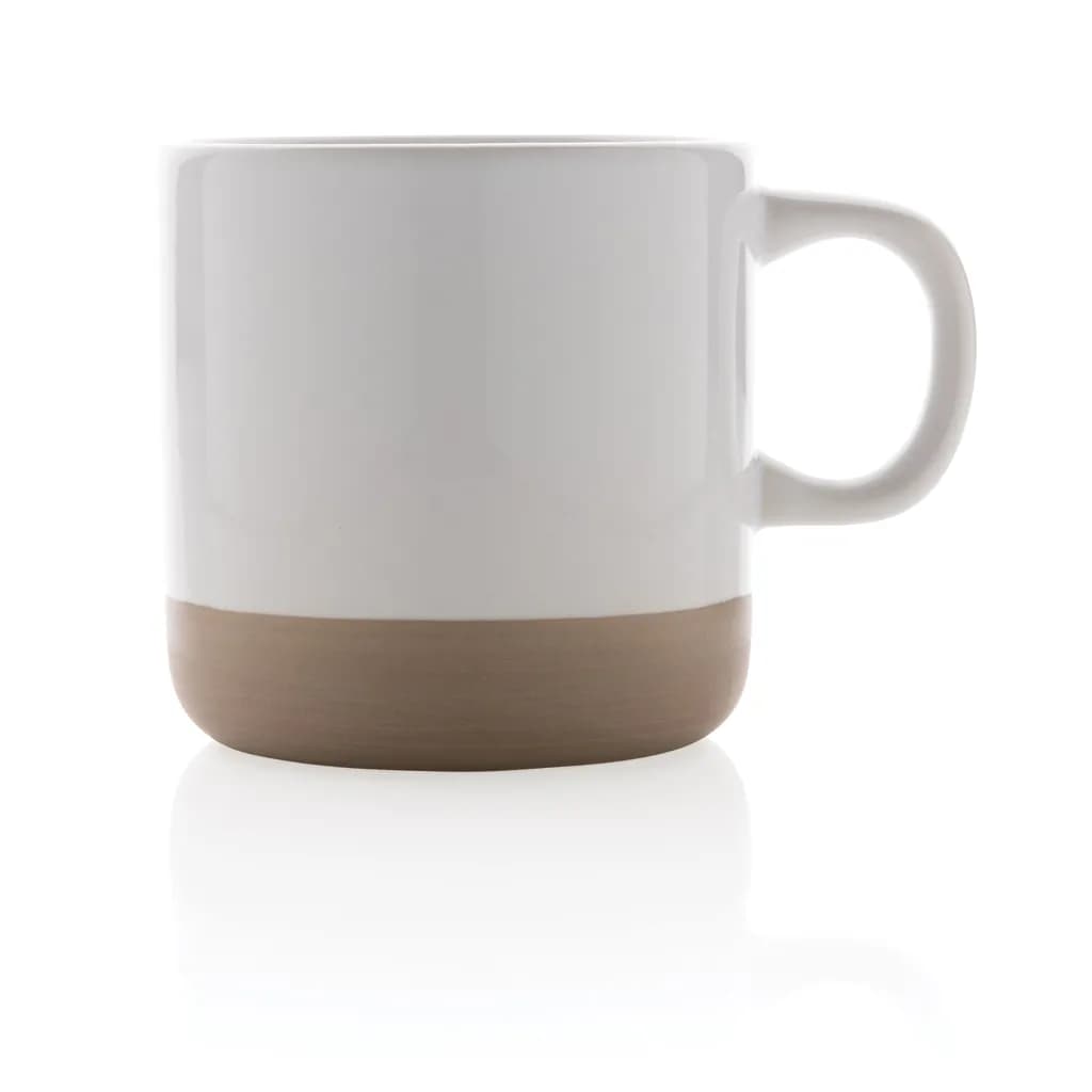 Becher aus glasiertem Keramik, 360ml - weiß