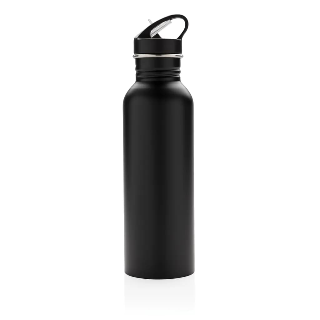 Deluxe Sportflasche aus Edelstahl - schwarz