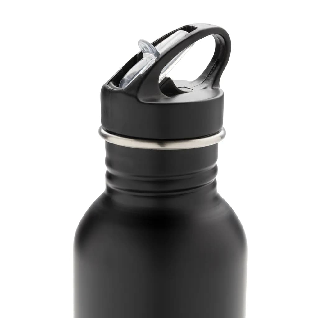 Deluxe Sportflasche aus Edelstahl - schwarz