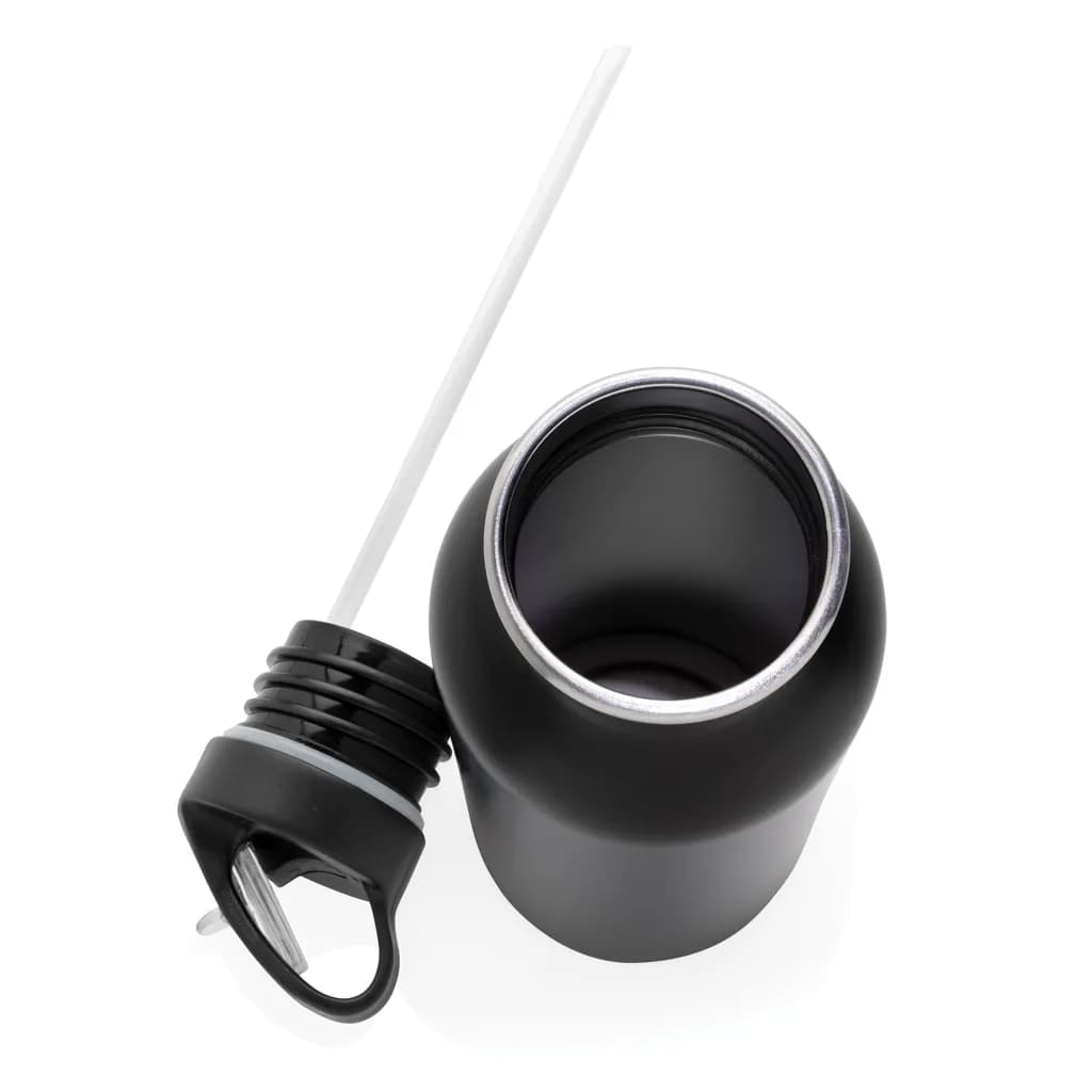 Deluxe Sportflasche aus Edelstahl - schwarz