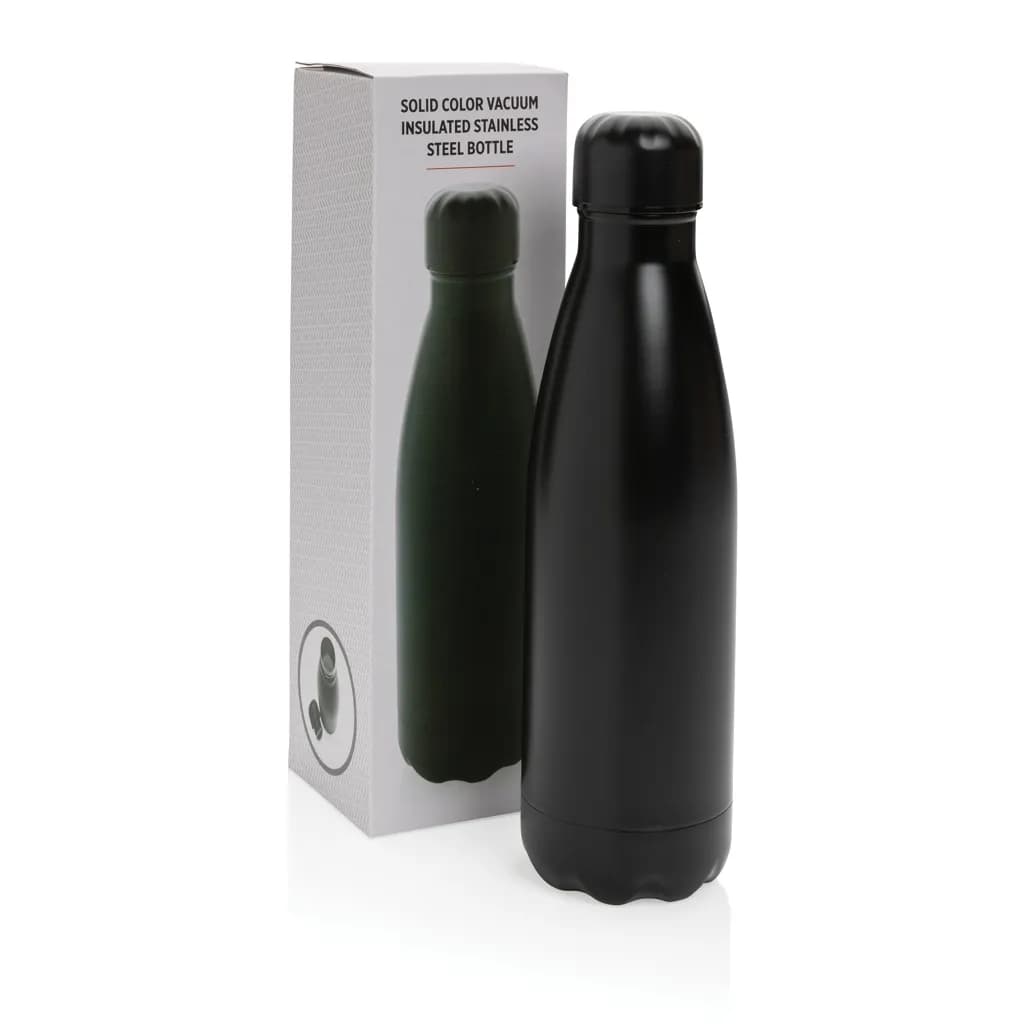 Einfarbige Vakuumisolierte Stainless Steel Flasche - schwarz