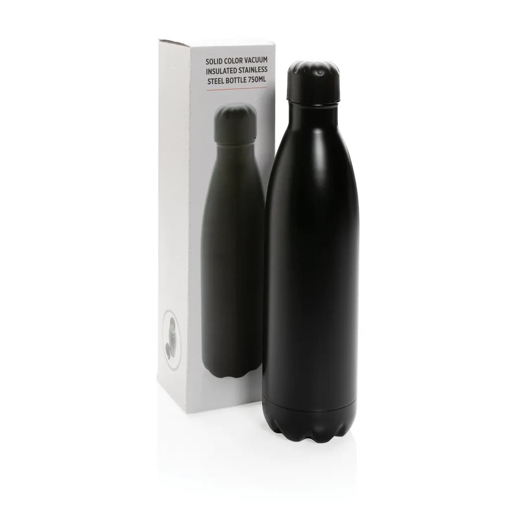 Solid Color Vakuum Stainless-Steel Flasche 750ml - schwarz