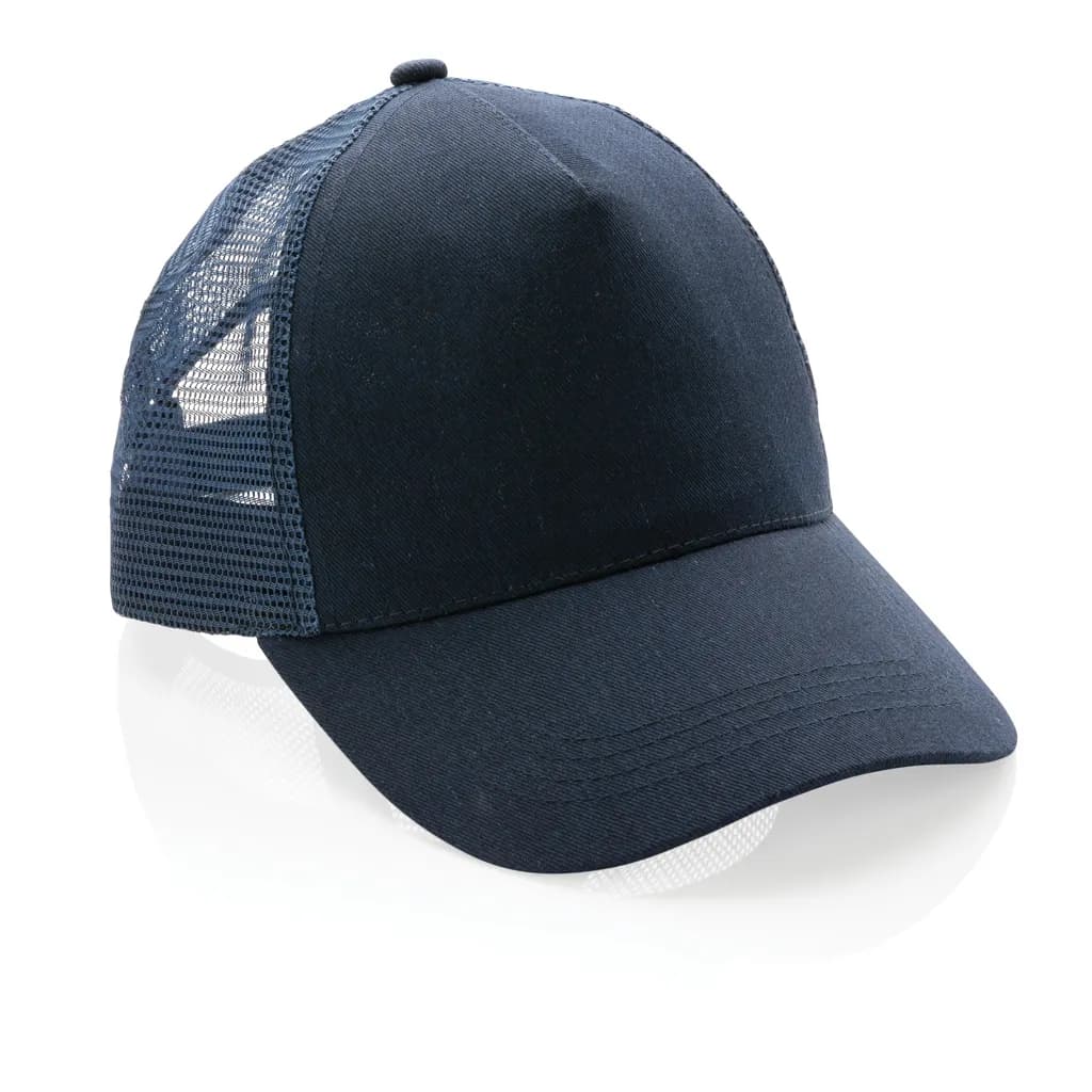 Impact AWARE™ 190gr Brushed rCotton 5 Panel Trucker-Cap - navy blau