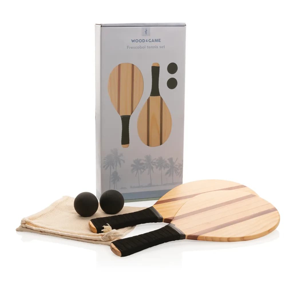 Frescobol Tennis-Set aus Holz - braun