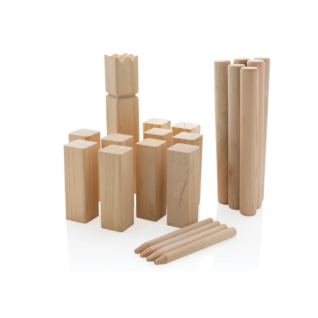 Kubb Outdoor Wurfspiel aus Holz - braun