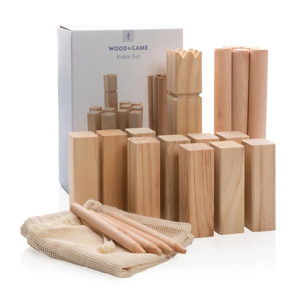 Kubb Outdoor Wurfspiel aus Holz - braun