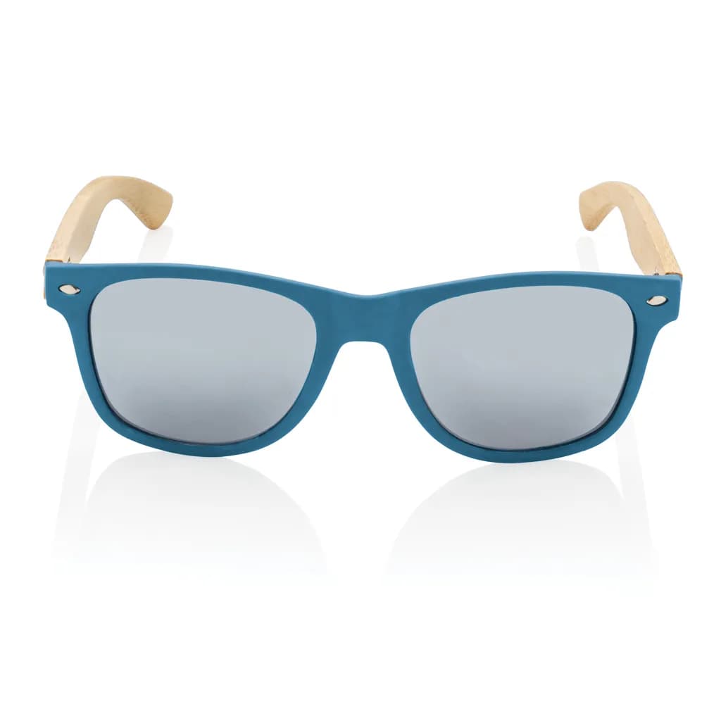 Sonnenbrille aus Bambus und RCS recyceltem Kunststoff - blau