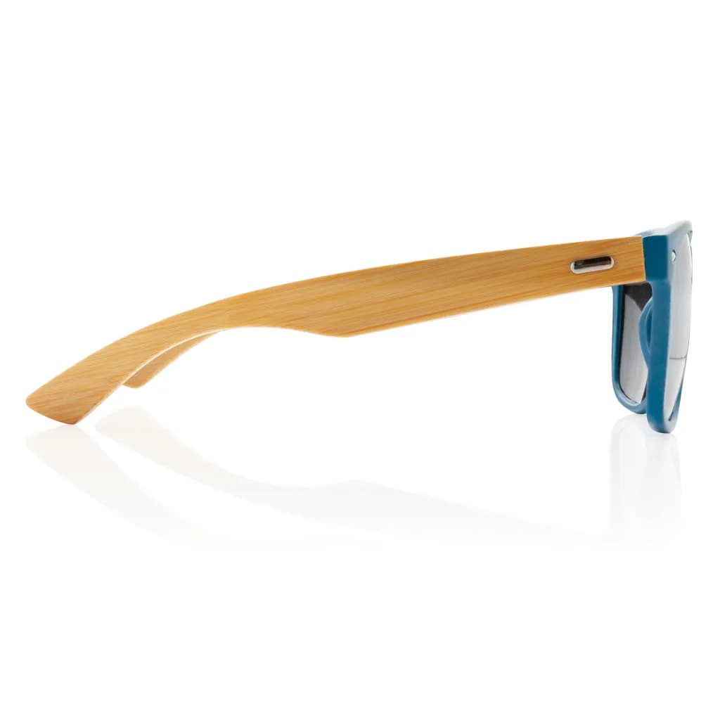 Sonnenbrille aus Bambus und RCS recyceltem Kunststoff - blau