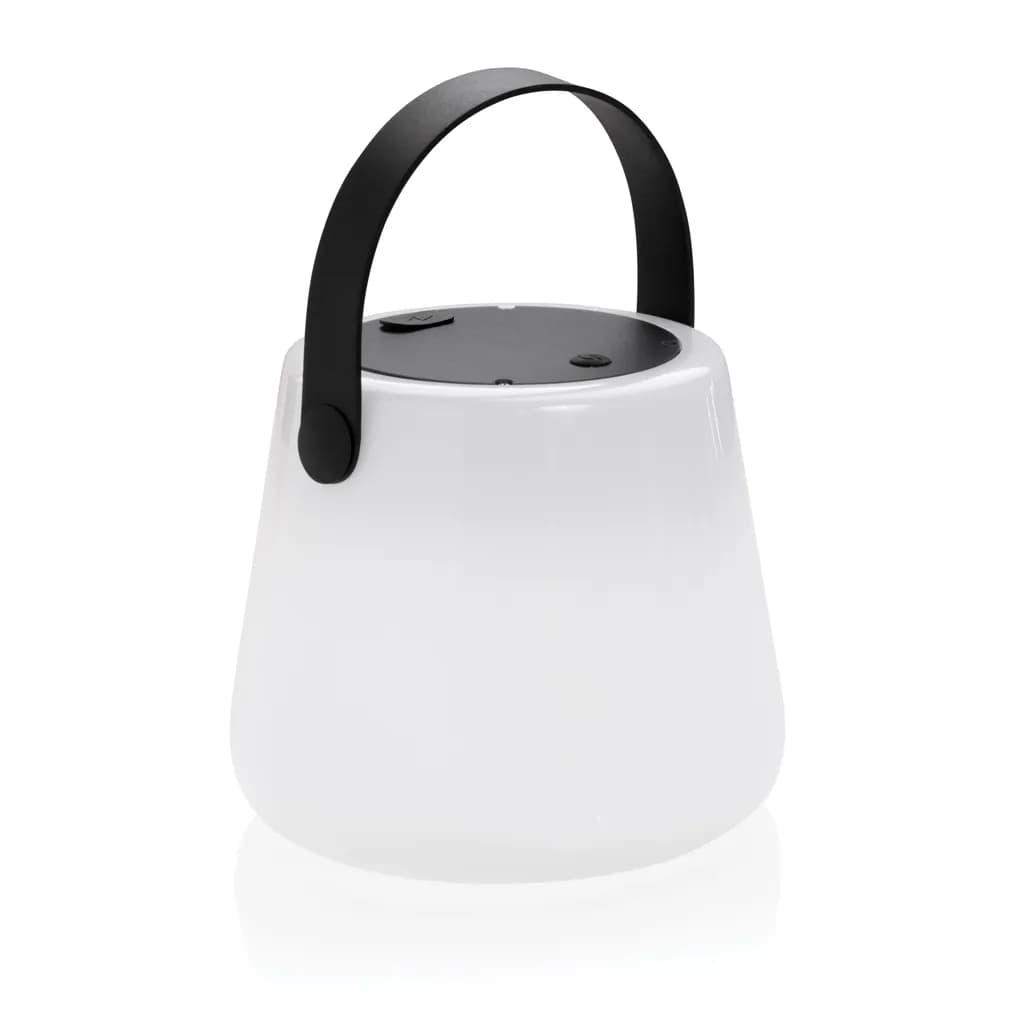 SolarGlow Außenleuchte aus RCS rec. Kunststoff mit USB-Lampe - weiß