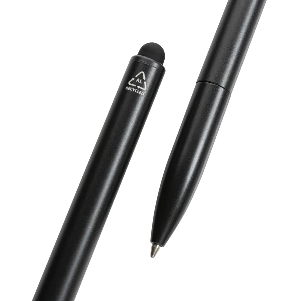 Kymi Stift mit Stylus aus RCS recyceltem Aluminum - schwarz