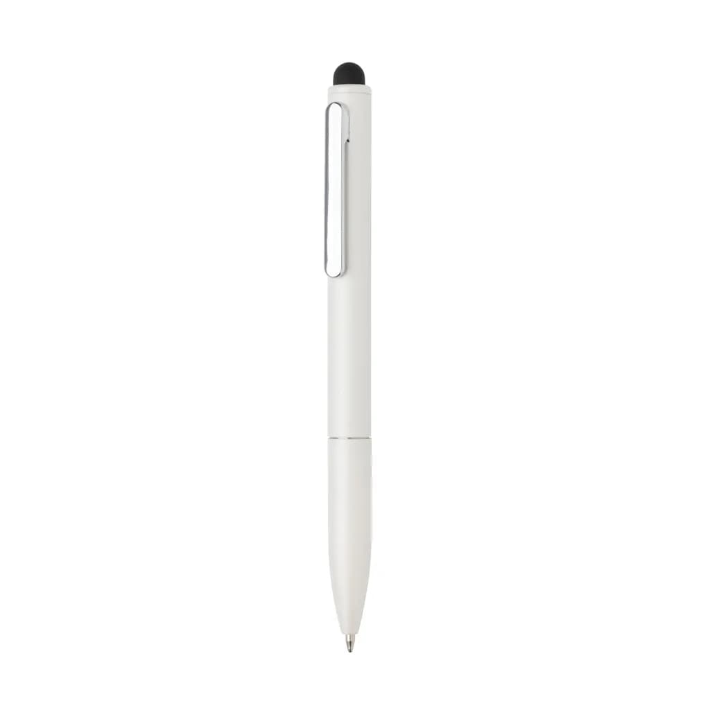 Kymi Stift mit Stylus aus RCS recyceltem Aluminum - weiß