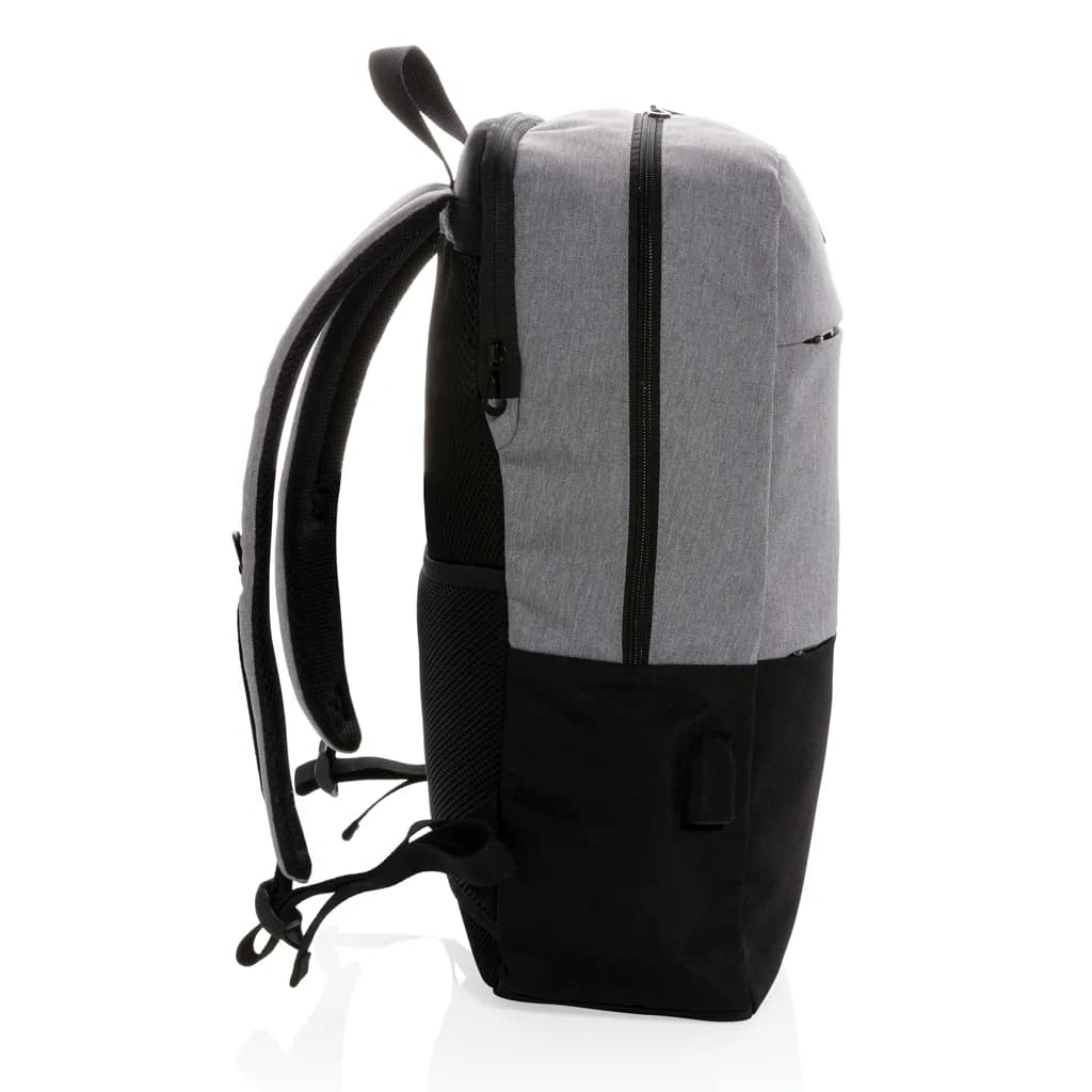 Moderner 15.6 USB & RFID Laptop-Rucksack, PVC-frei - schwarz