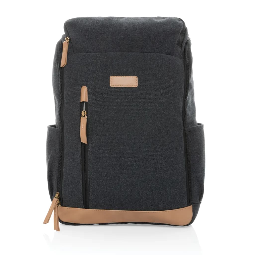 Impact AWARE™ 16 oz. r recyceltem canvas 15 Laptop-Rucksack - schwarz