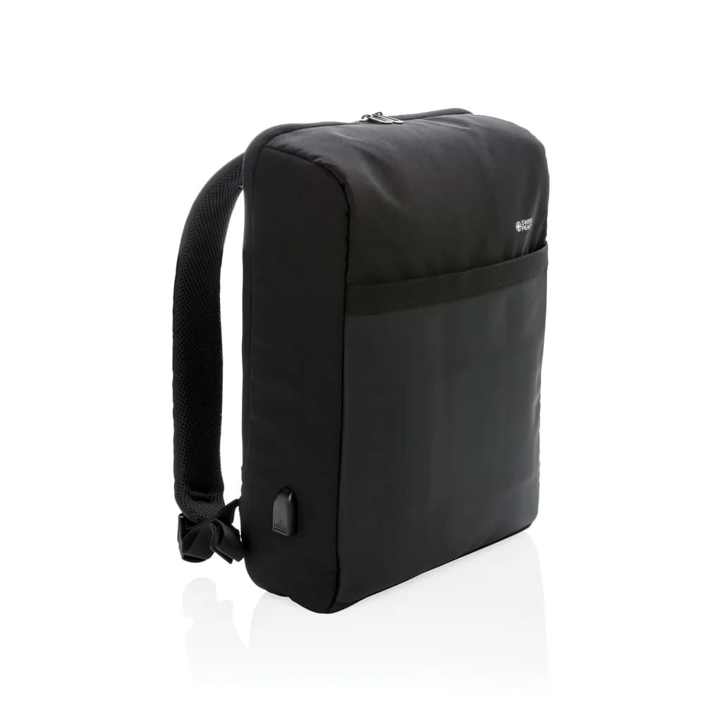 Swiss Peak 15 Anti-Diebstahl RFID & USB Rucksack - schwarz