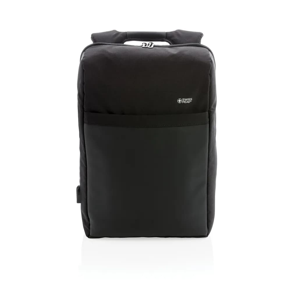 Swiss Peak 15 Anti-Diebstahl RFID & USB Rucksack - schwarz