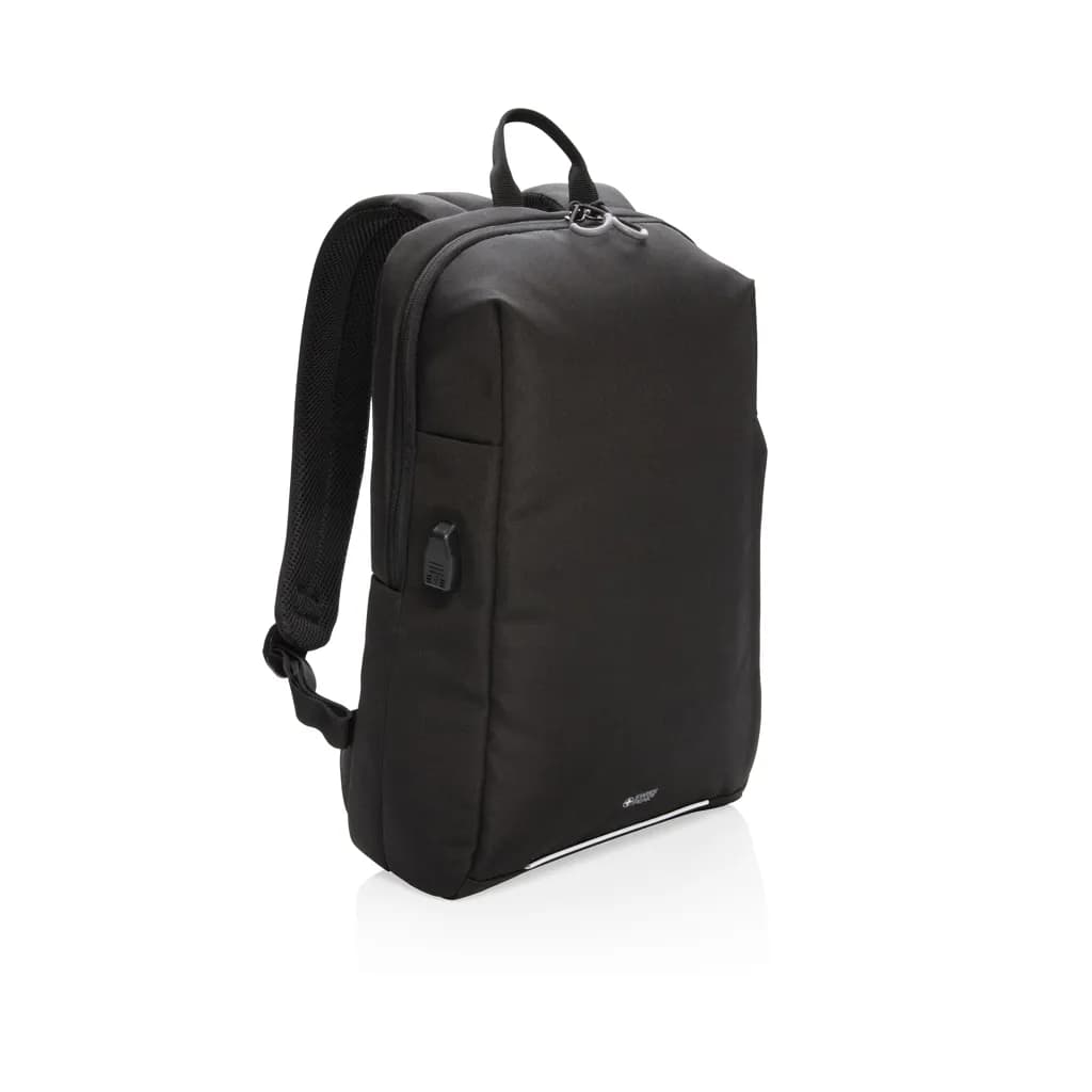 Swiss Peak AWARE™ RFID und USB A-Laptop-Rucksack - schwarz
