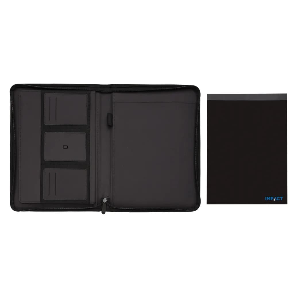 Impact AWARE™ RPET A4 Portfolio mit Reißverschluss - schwarz