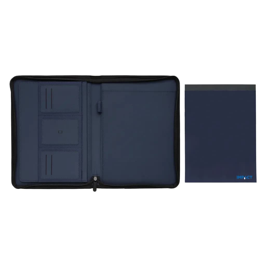 Impact AWARE™ RPET A4 Portfolio mit Reißverschluss - navy blau