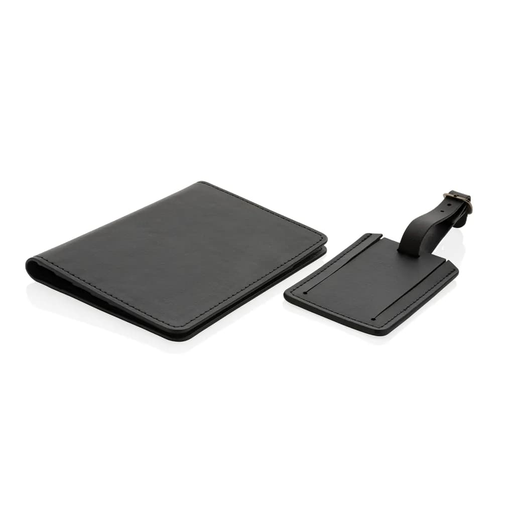 Swiss Peak Reise-Geschenkset aus GRS recyceltem PU - schwarz